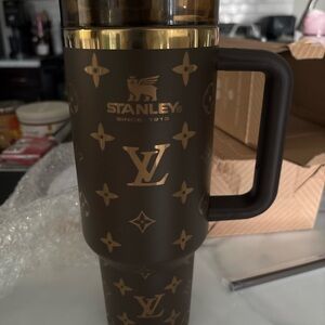 Stanley Brown Travel Mug with Gold Accents